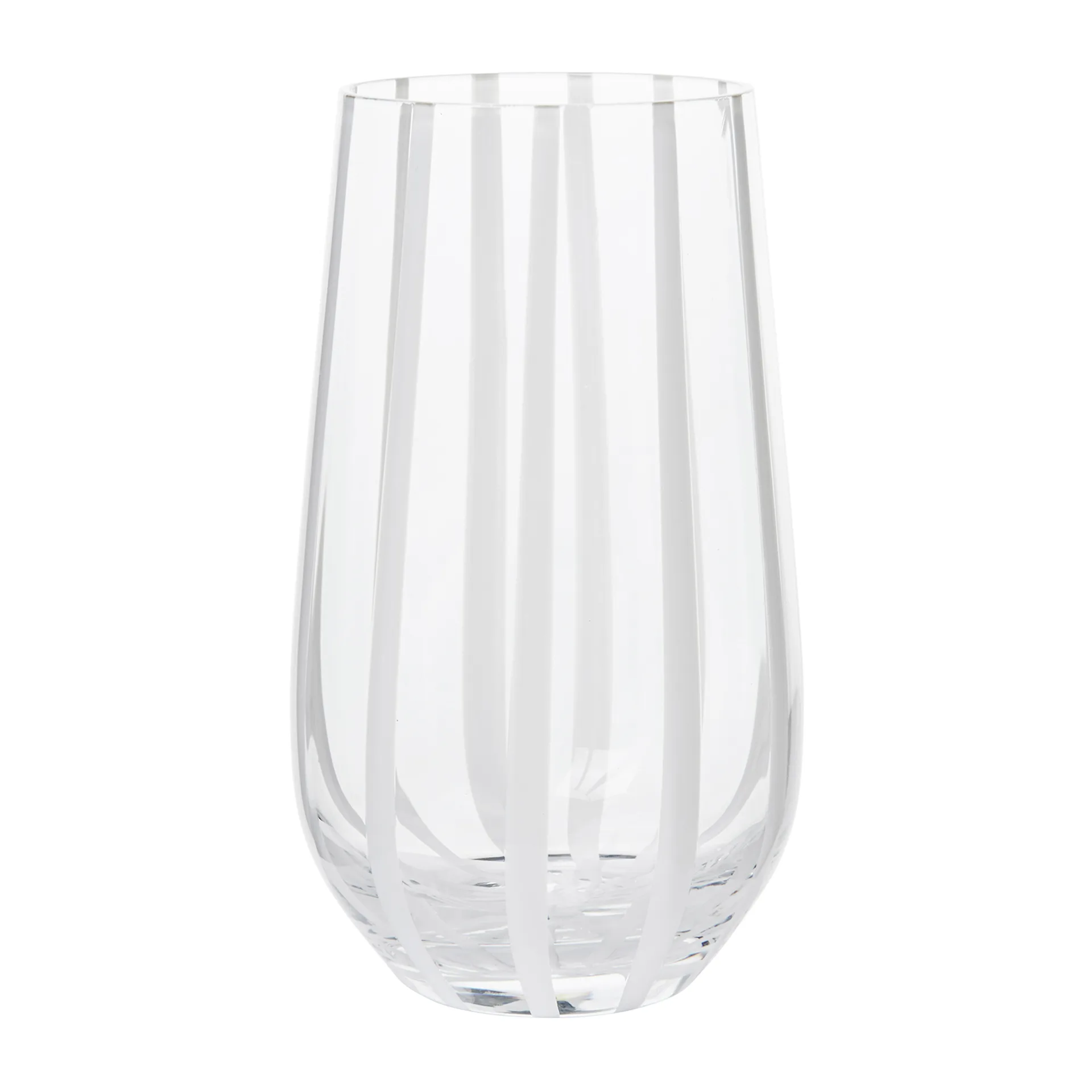 Stripe drinkglas 55 cl, Clear-white stripes Broste Copenhagen