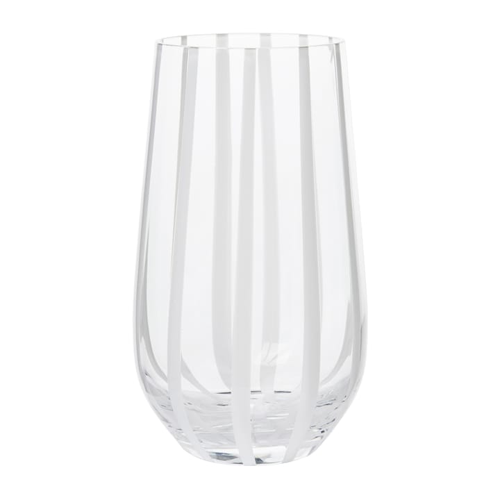 Stripe drinkglas 55 cl - Clear-white stripes - Broste Copenhagen