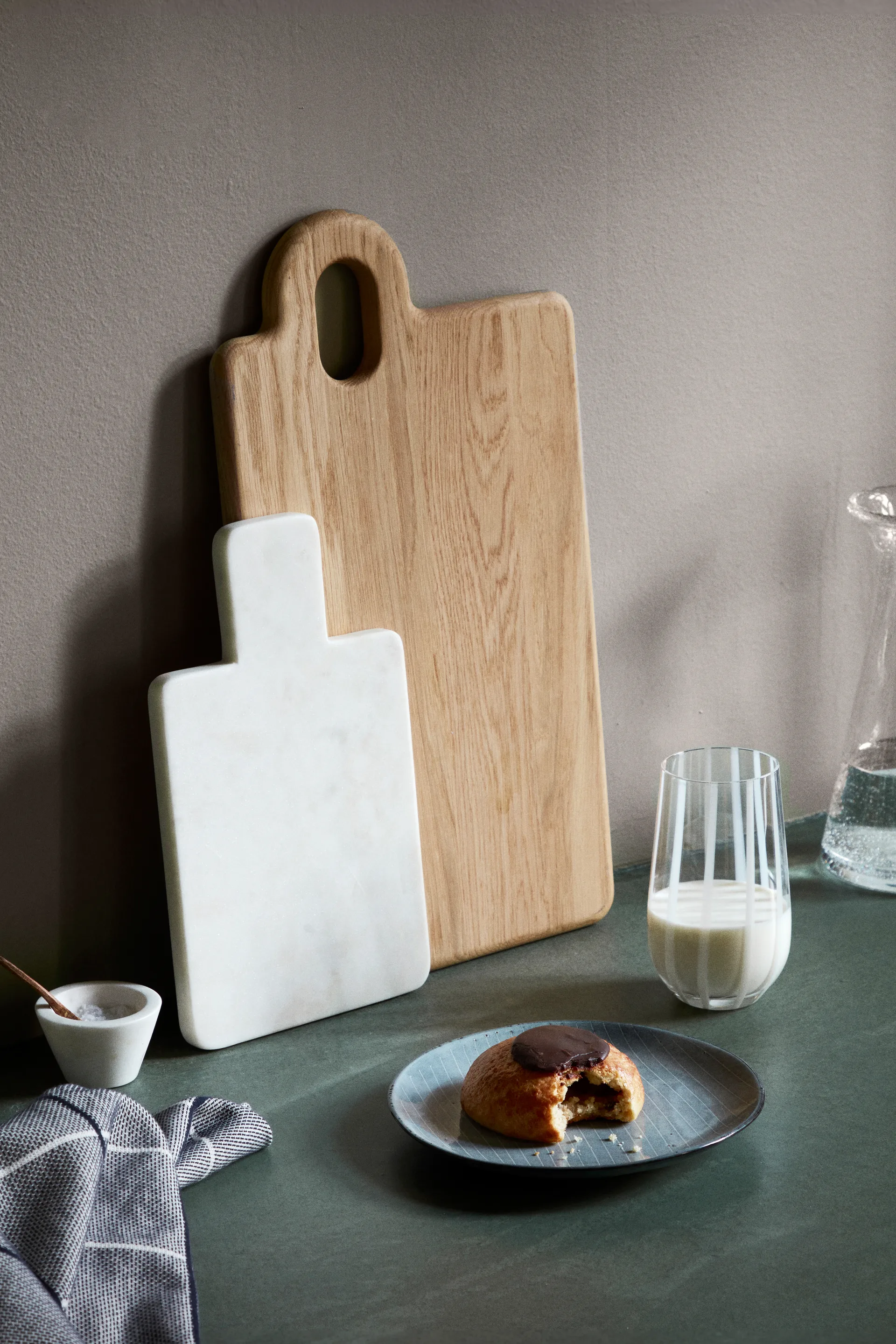 Stripe drinkglas 55 cl, Clear-white stripes Broste Copenhagen