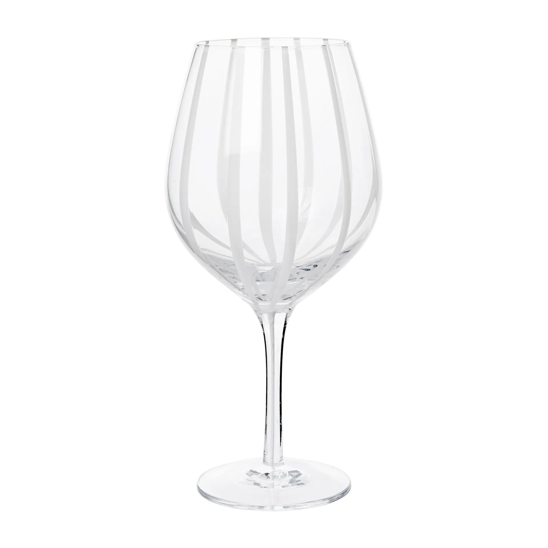 Stripe rodewijnglas 65 cl, Clear-white stripes Broste Copenhagen