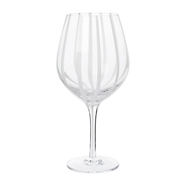 Stripe rodewijnglas 65 cl - Clear-white stripes - Broste Copenhagen