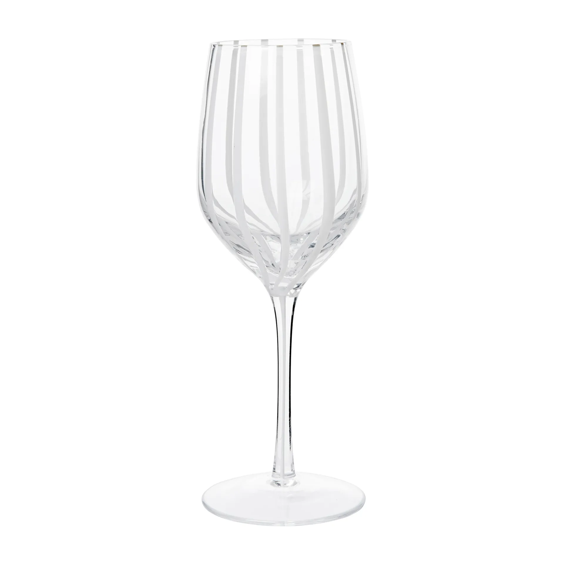Stripe wittewijnglas 35 cl, Clear-white stripes Broste Copenhagen