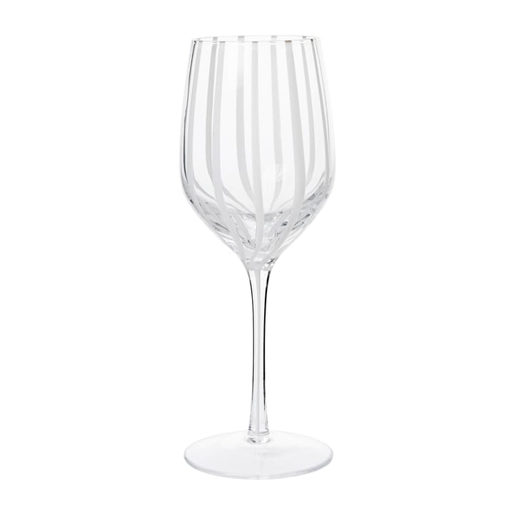 Stripe wittewijnglas 35 cl - Clear-white stripes - Broste Copenhagen