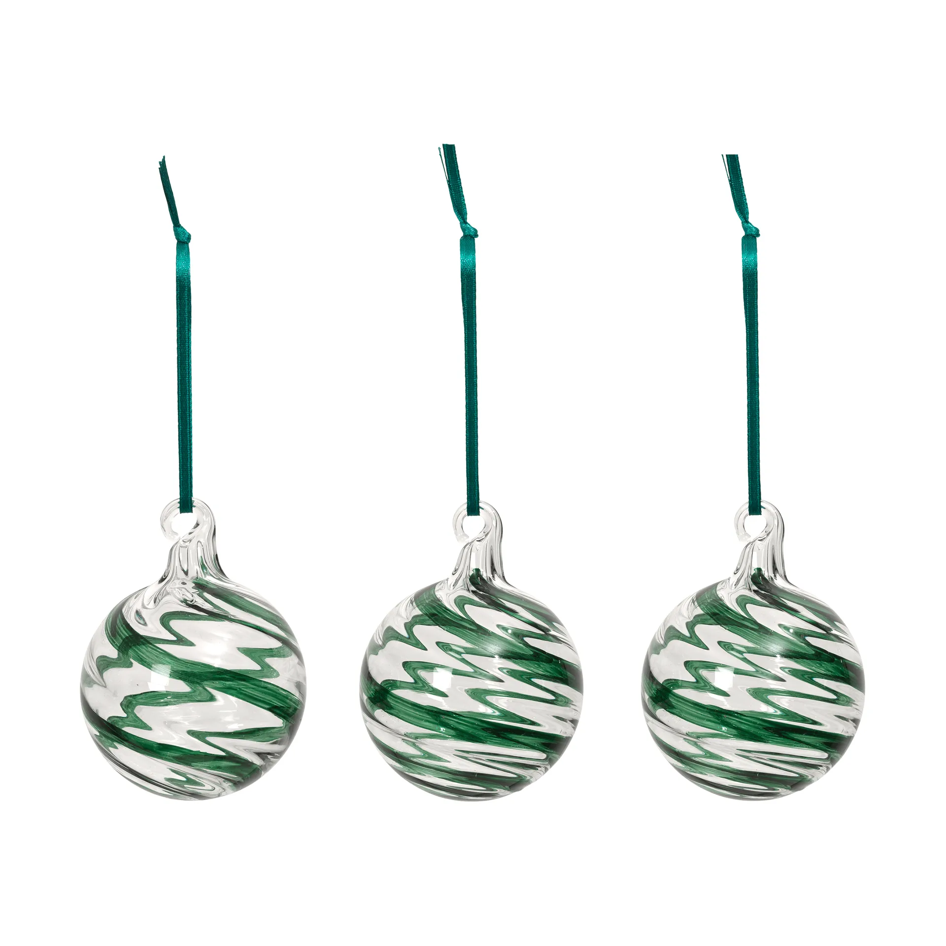 Swirl kerstbal, Deep Forest-Clear Broste Copenhagen