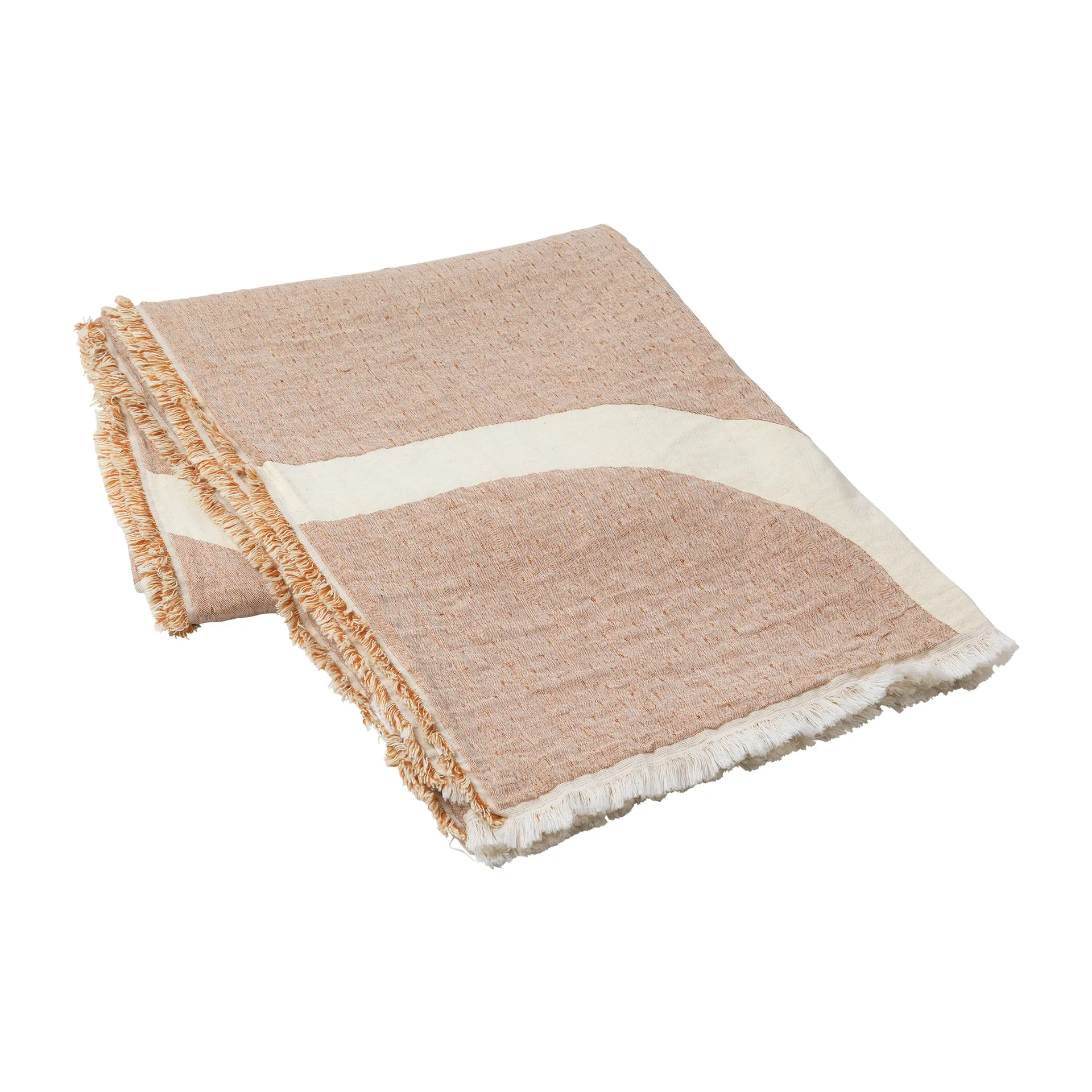 Tide plaid katoen-linnen 130x180 cm, Caramel brown Broste Copenhagen