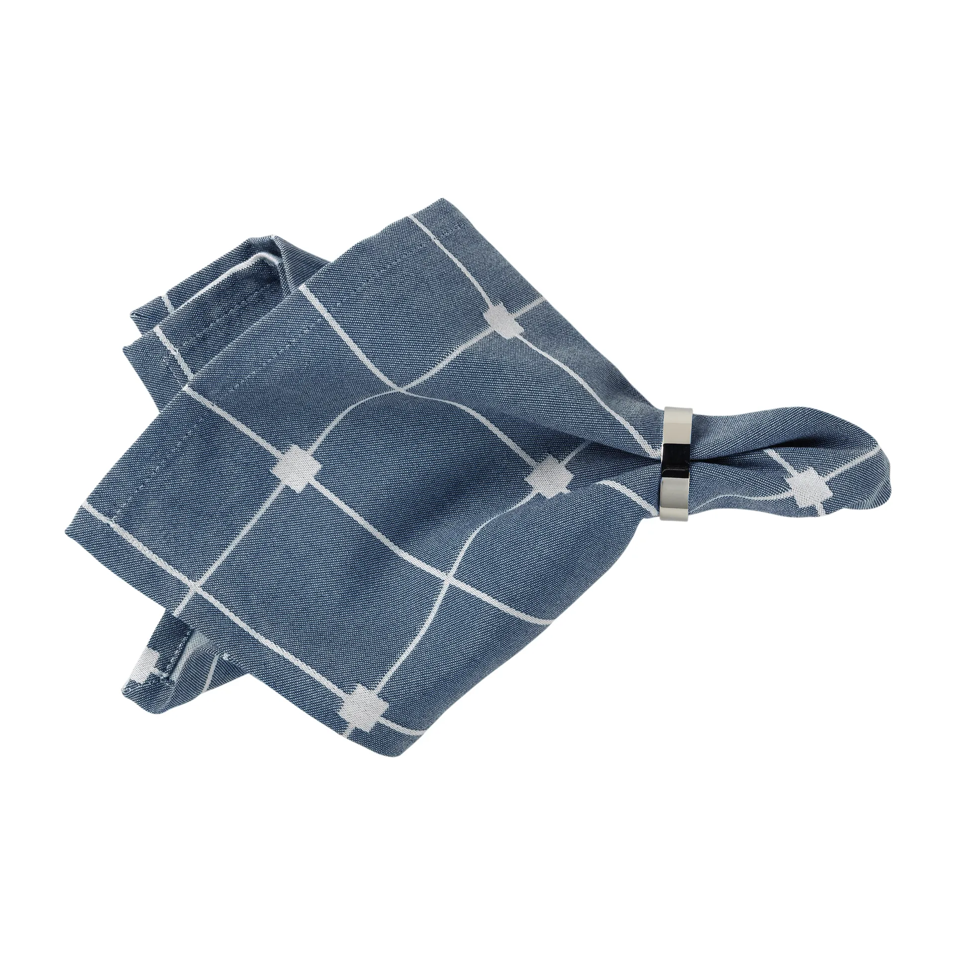 Tila stoffen servet 45x45 cm, Maritime blue-off white Broste Copenhagen