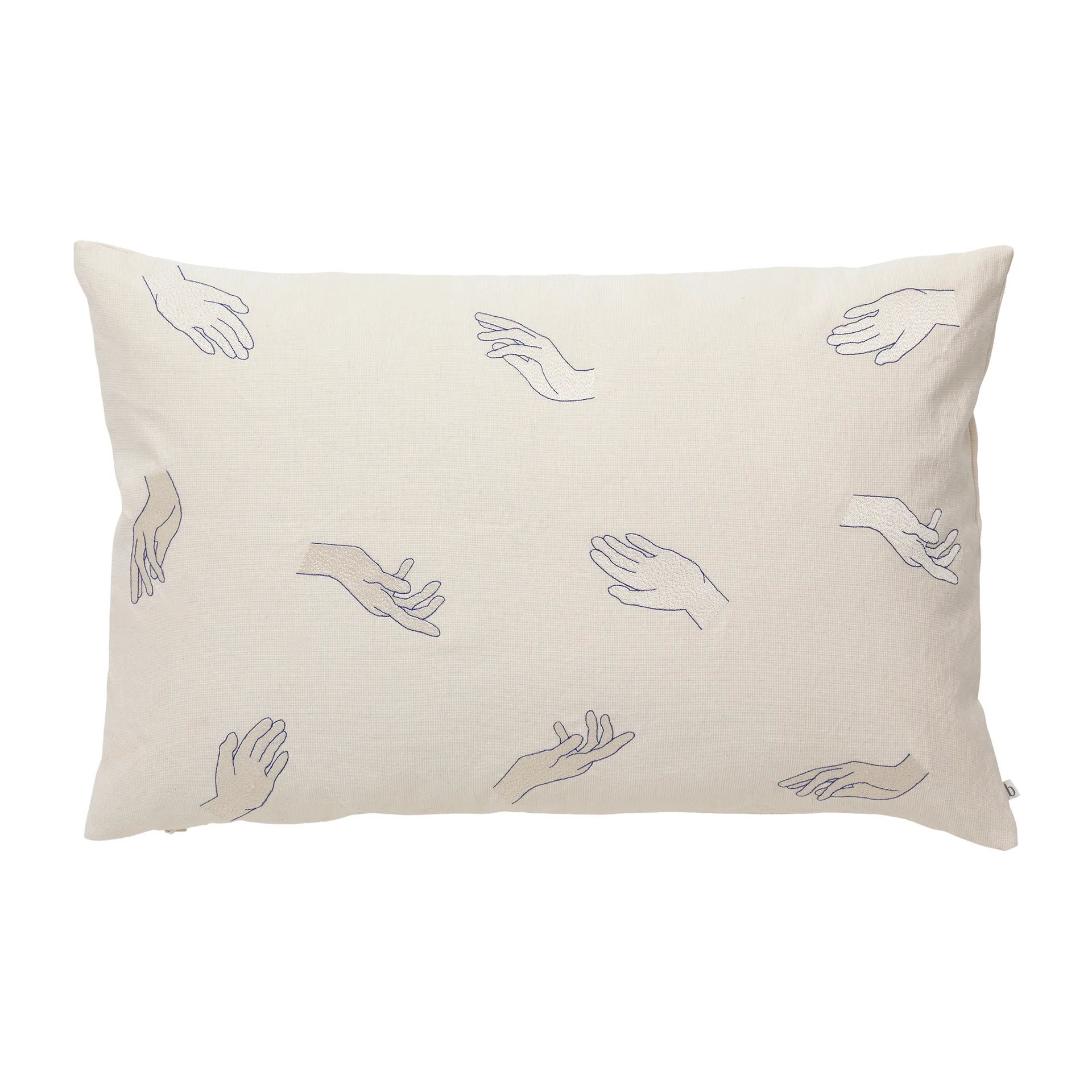 Touch kussenhoes 40x60 cm, Intense blue-off white Broste Copenhagen