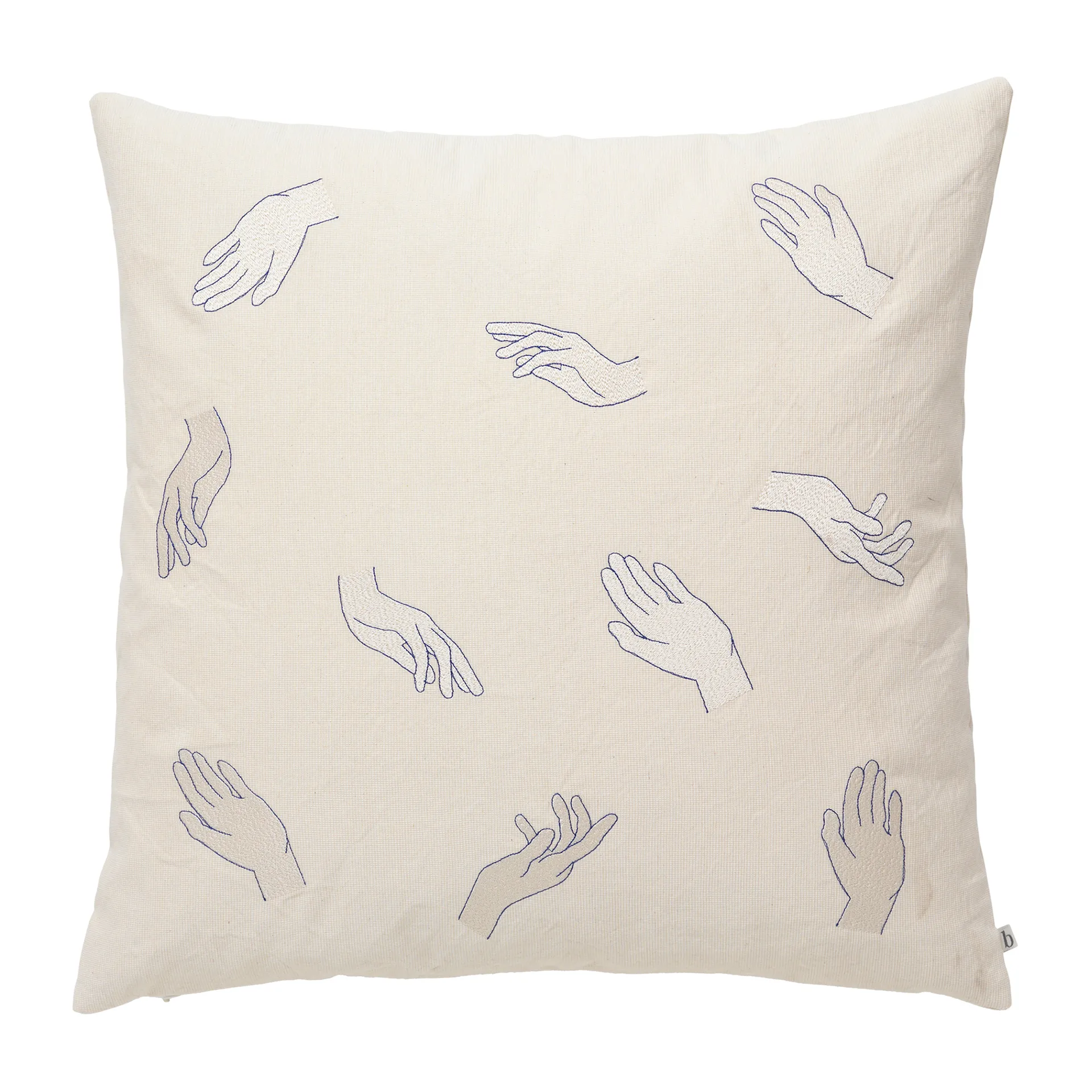 Touch kussenhoes 50x50 cm, Intense blue-off white Broste Copenhagen