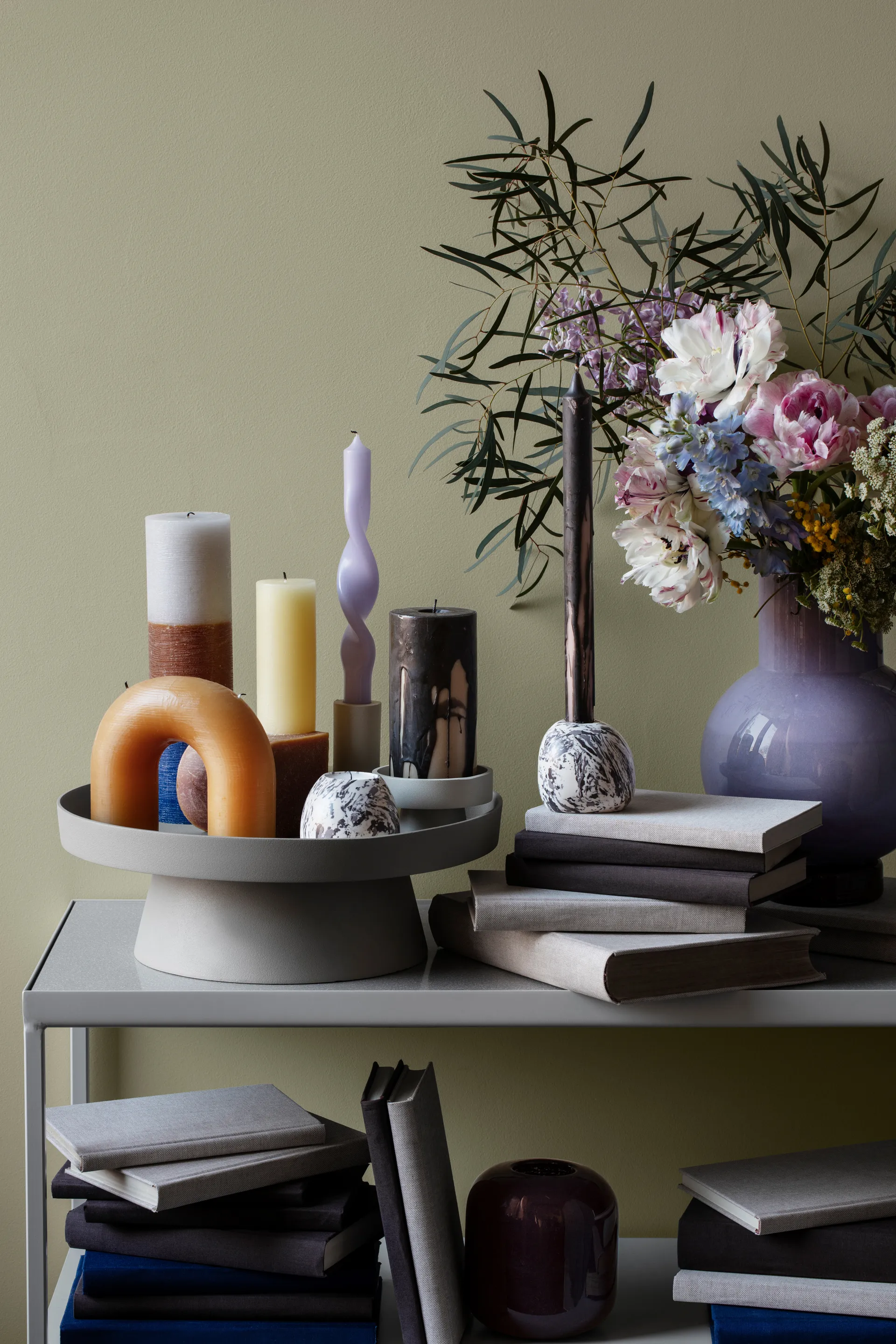 Twist twisted candles gedraaide kaarsen 23 cm 2-pack, Orchid light purple Broste Copenhagen