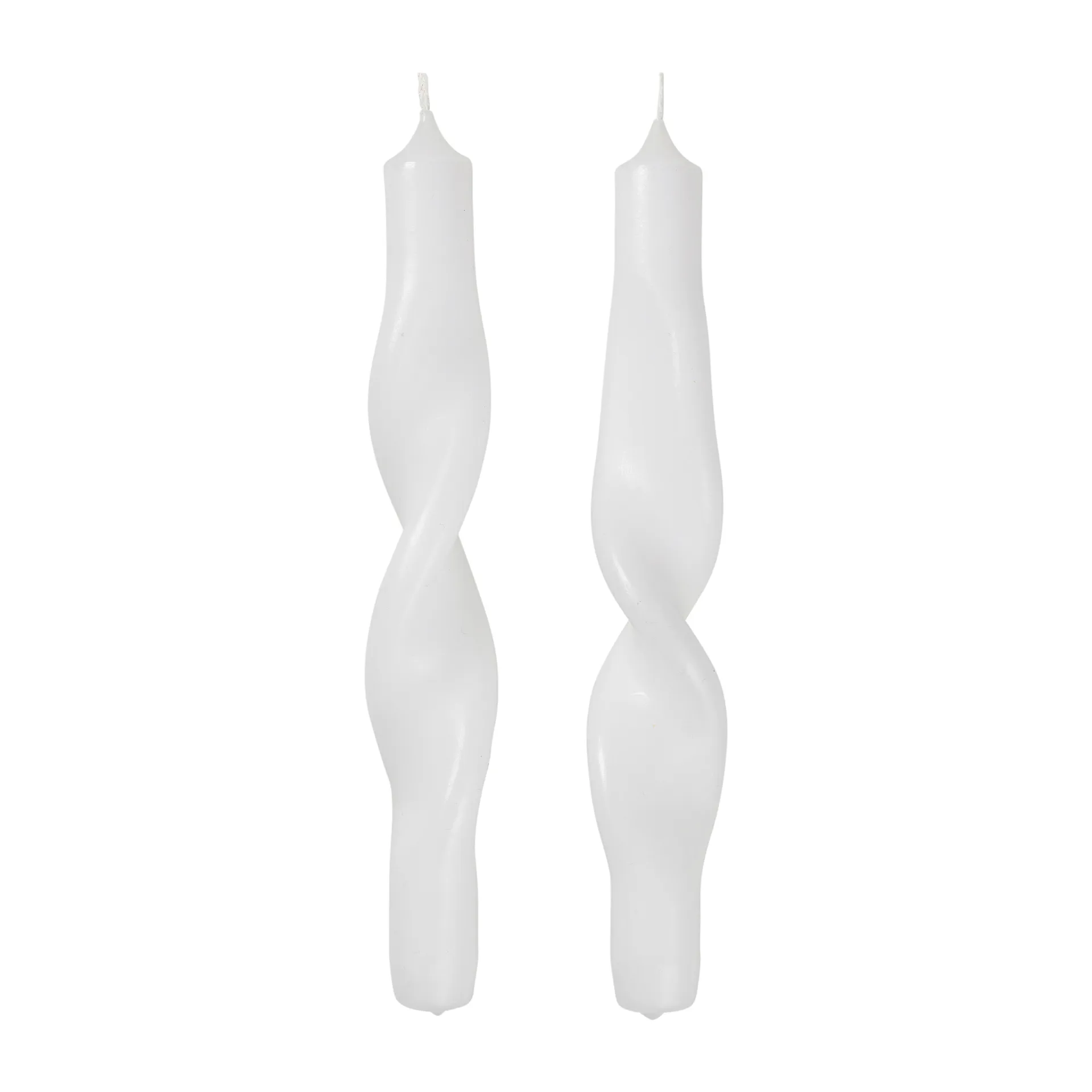 Twist twisted candles gedraaide kaarsen 23 cm 2-pack, Pure white Broste Copenhagen
