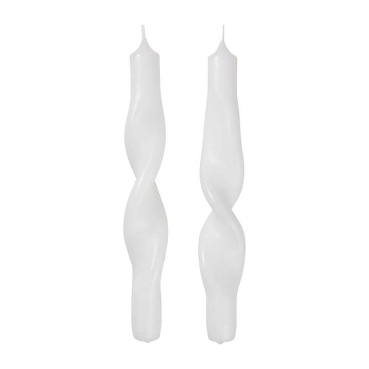 Twist twisted candles gedraaide kaarsen 23 cm 2-pack - Pure white - Broste Copenhagen