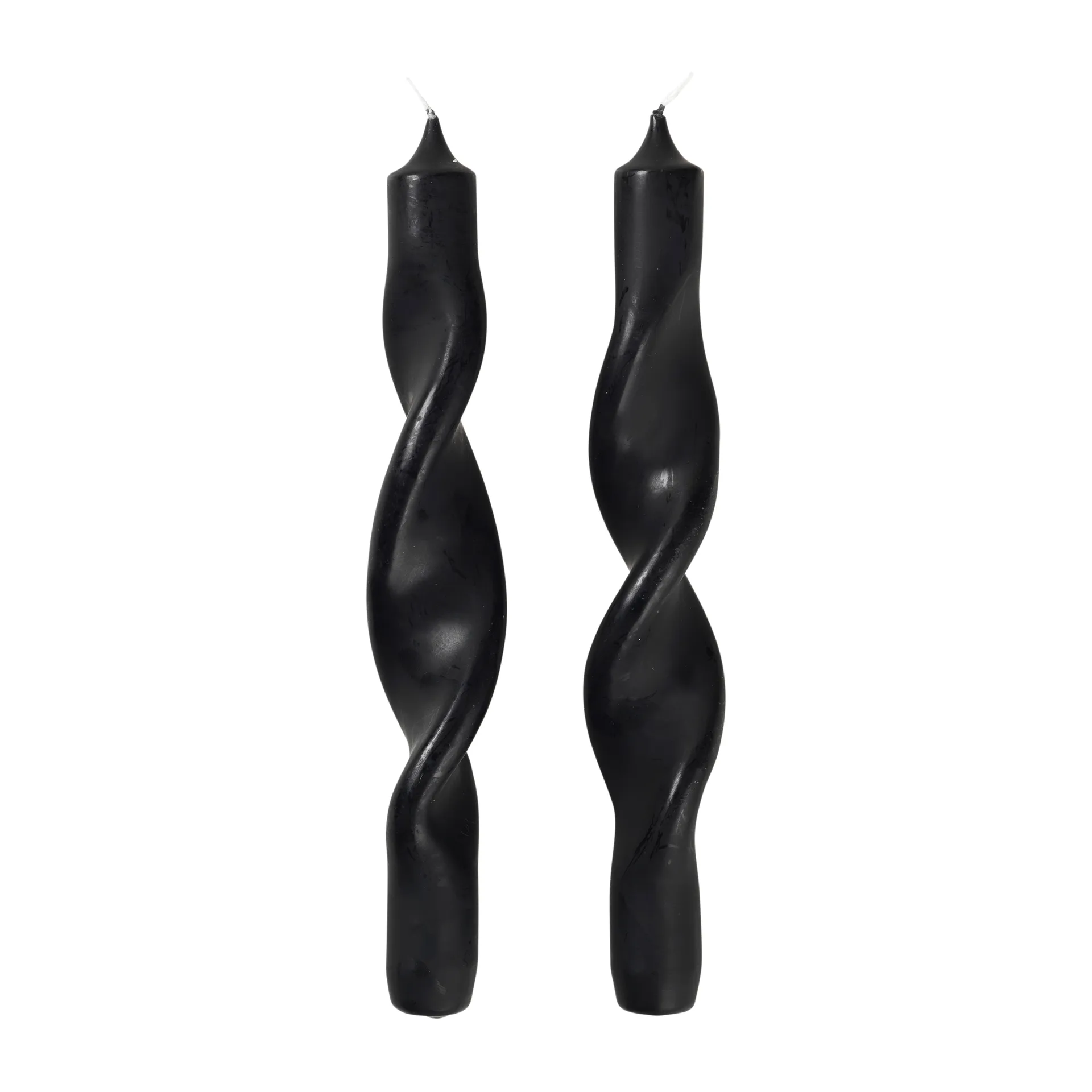 Twist twisted candles gedraaide kaarsen 23 cm 2-pack, Simply black Broste Copenhagen