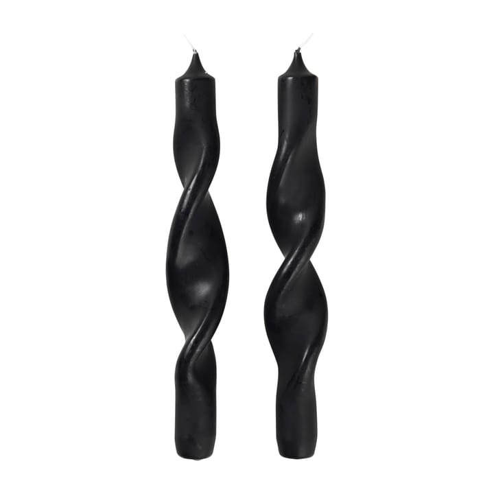 Twist twisted candles gedraaide kaarsen 23 cm 2-pack - Simply black - Broste Copenhagen