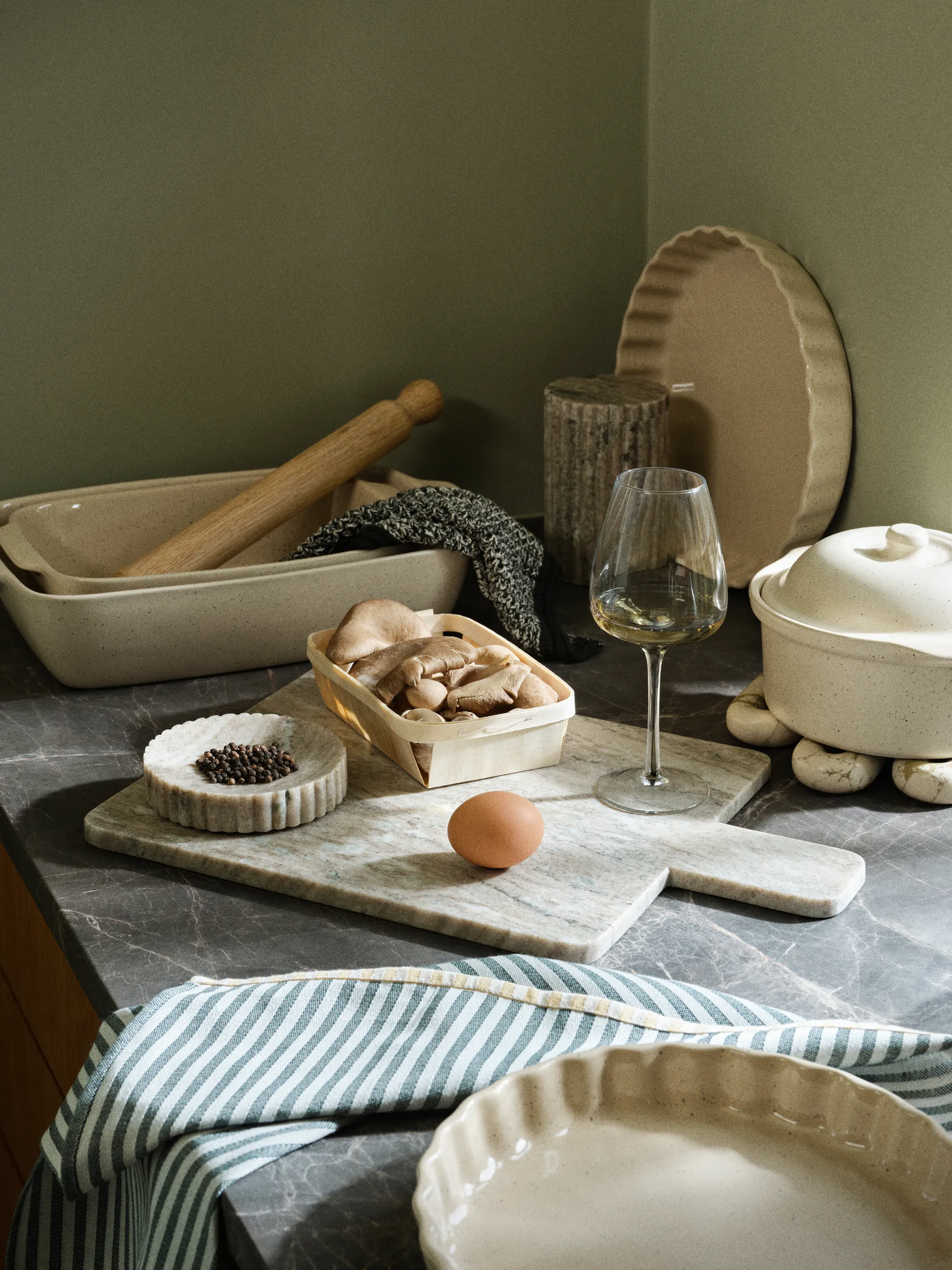 Vig ovenschaal met deksel, 20,5x24 cm, Beige Broste Copenhagen