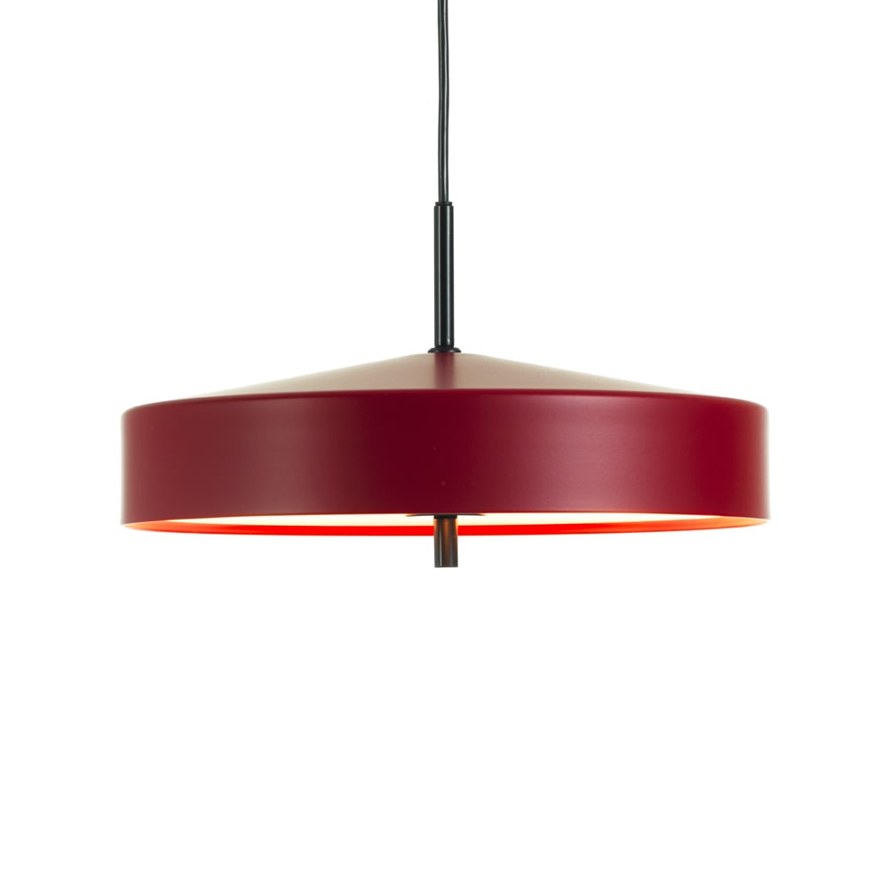 Bsweden Cymbal Hanglamp rood mat, zwart snoer, ø46 cm