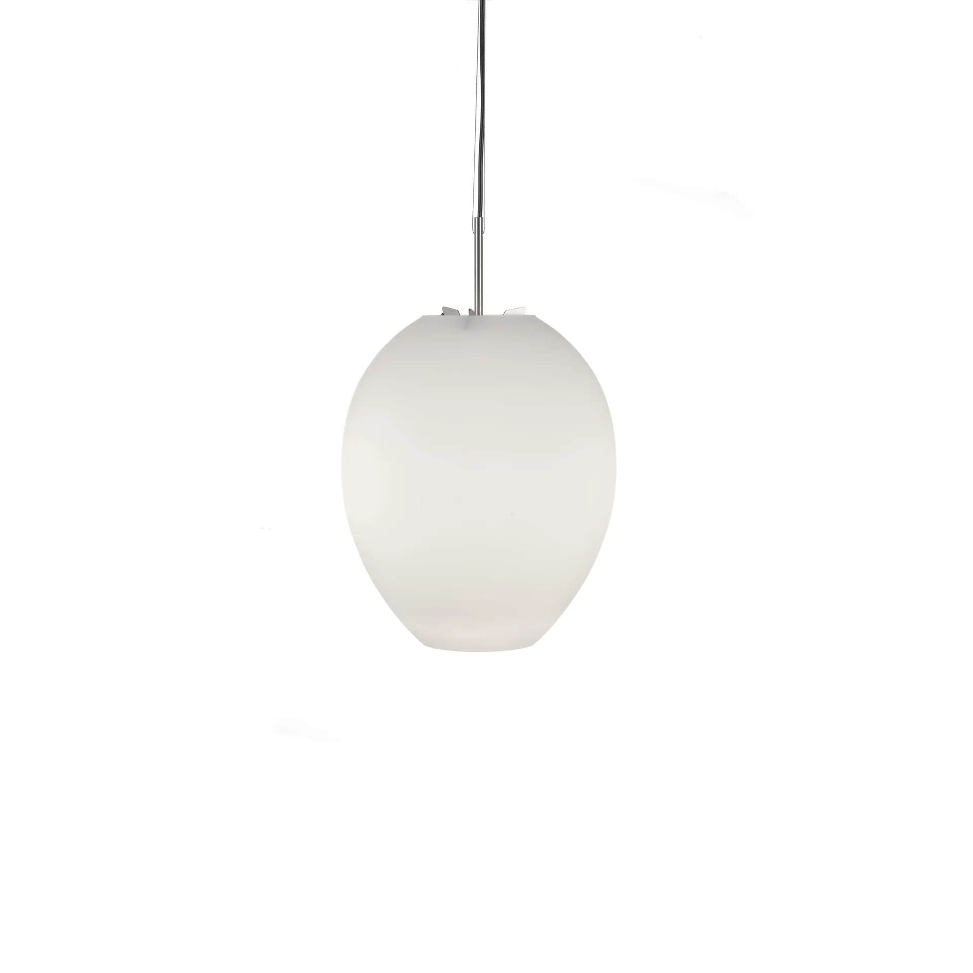 Egg hanglamp, wit/roestvrij staal, opaalglas Bsweden