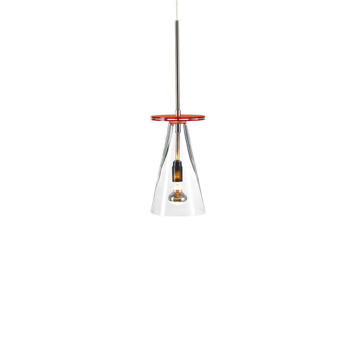 Bsweden Kon hanglamp transparant, oranje schijf | Scandinavisch Interieur | Hanglampen | Transparant