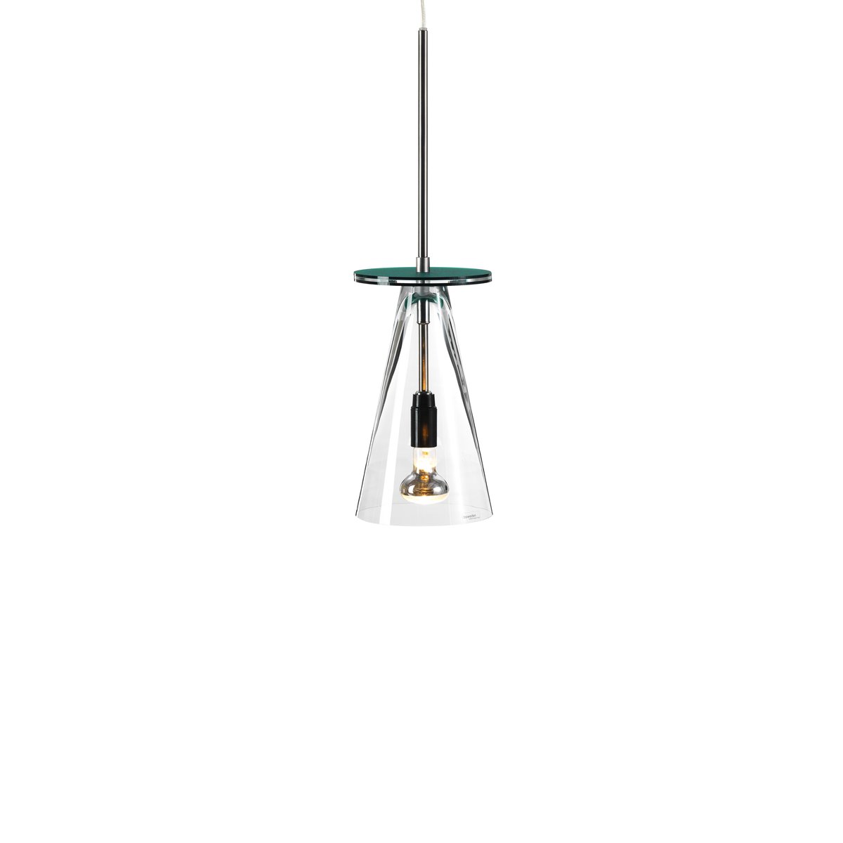 Bsweden Kon hanglamp transparant, turquoise schijf