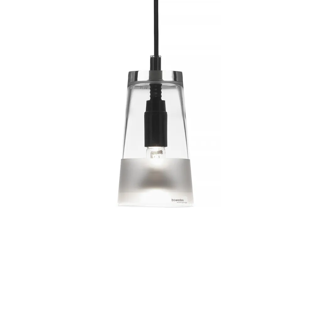 Manhattan 16 hanglamp, transparant glas, matte horizontale band Bsweden
