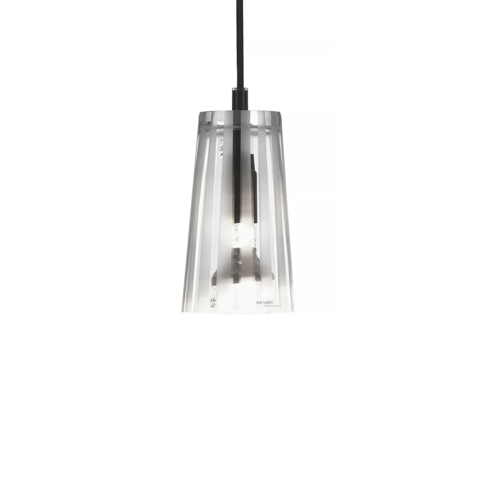 Manhattan 16 hanglamp, transparant glas, matte staande strepen Bsweden