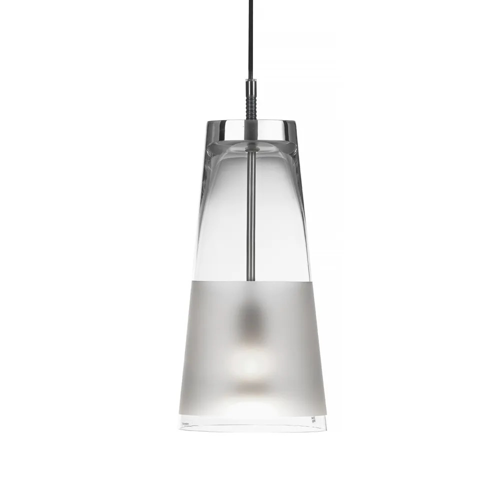 Manhattan 50 hanglamp, transparant glas, matte horizontale band Bsweden