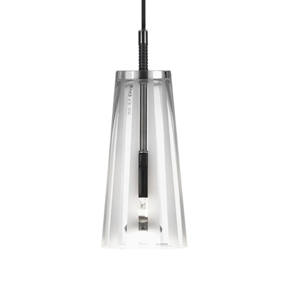 Manhattan 50 hanglamp, transparant glas, matte verticale strepen Bsweden