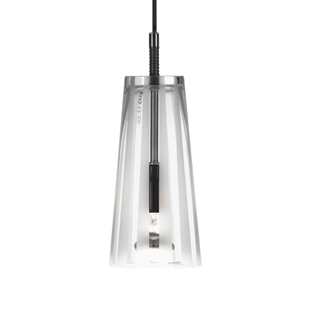 Bsweden Manhattan 50 hanglamp transparant glas, matte verticale strepen