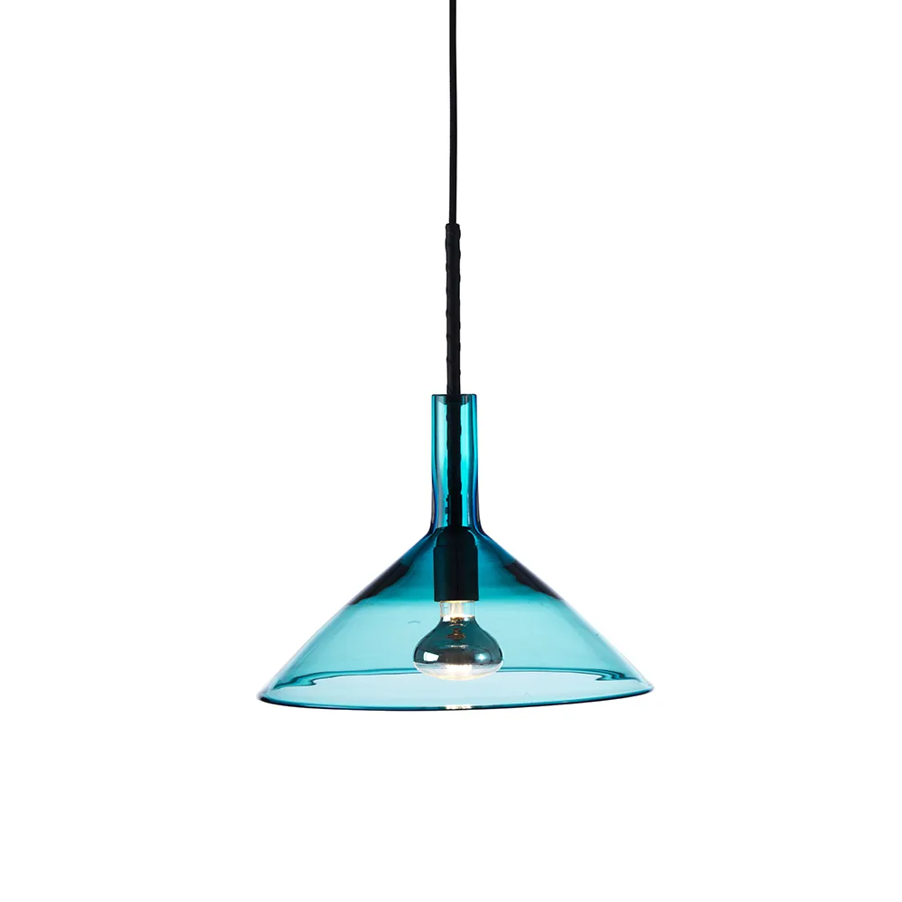 Tratten hanglamp, turquoise, led Bsweden