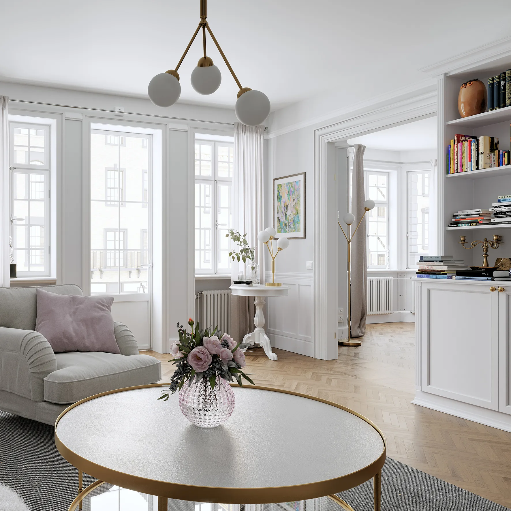 3Some plafondlamp, Antiek goud By Rydéns