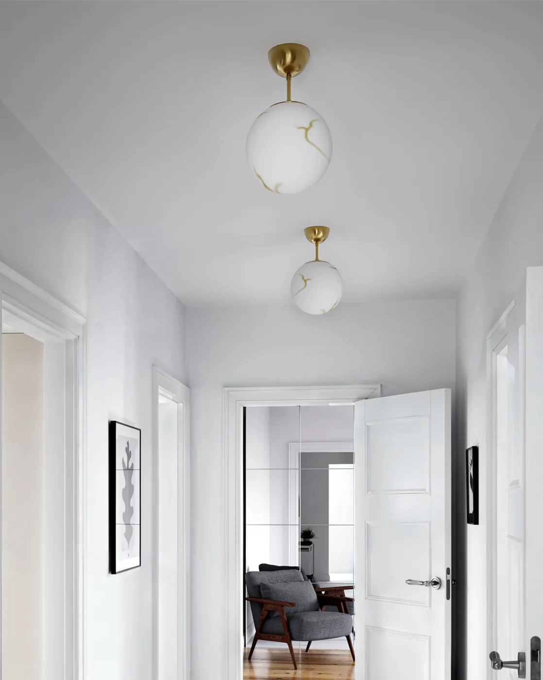 Bellagio hanglamp Ø25 cm, Messing-wit By Rydéns