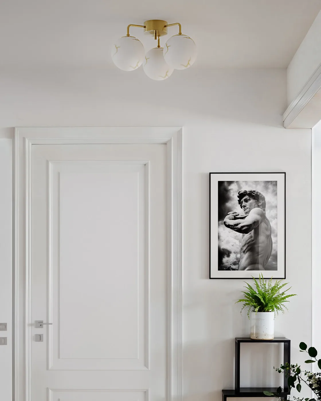 Bellagio plafondlamp 3-lite, Messing-wit By Rydéns