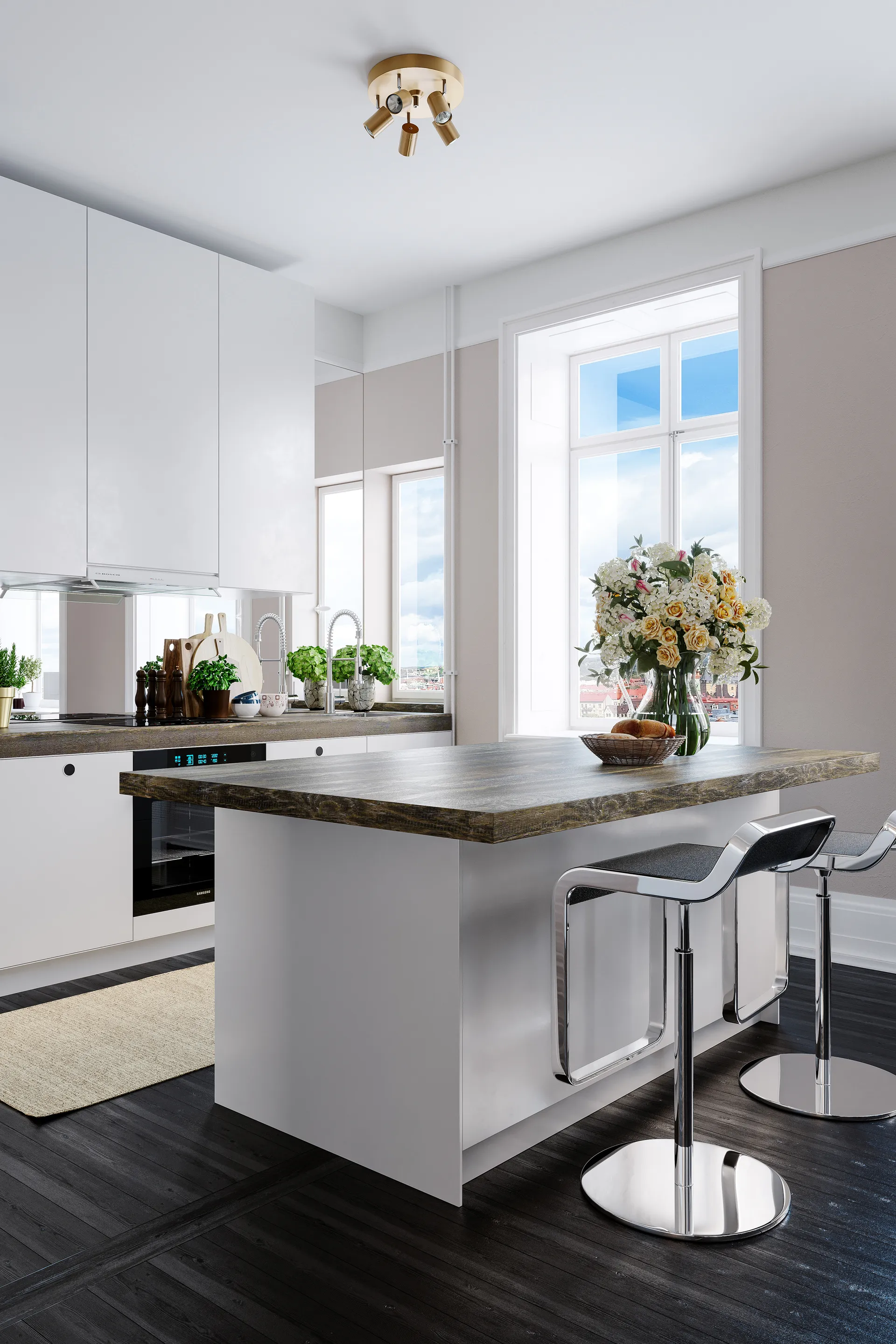 Correct 3 plafondspots, Goud By Rydéns