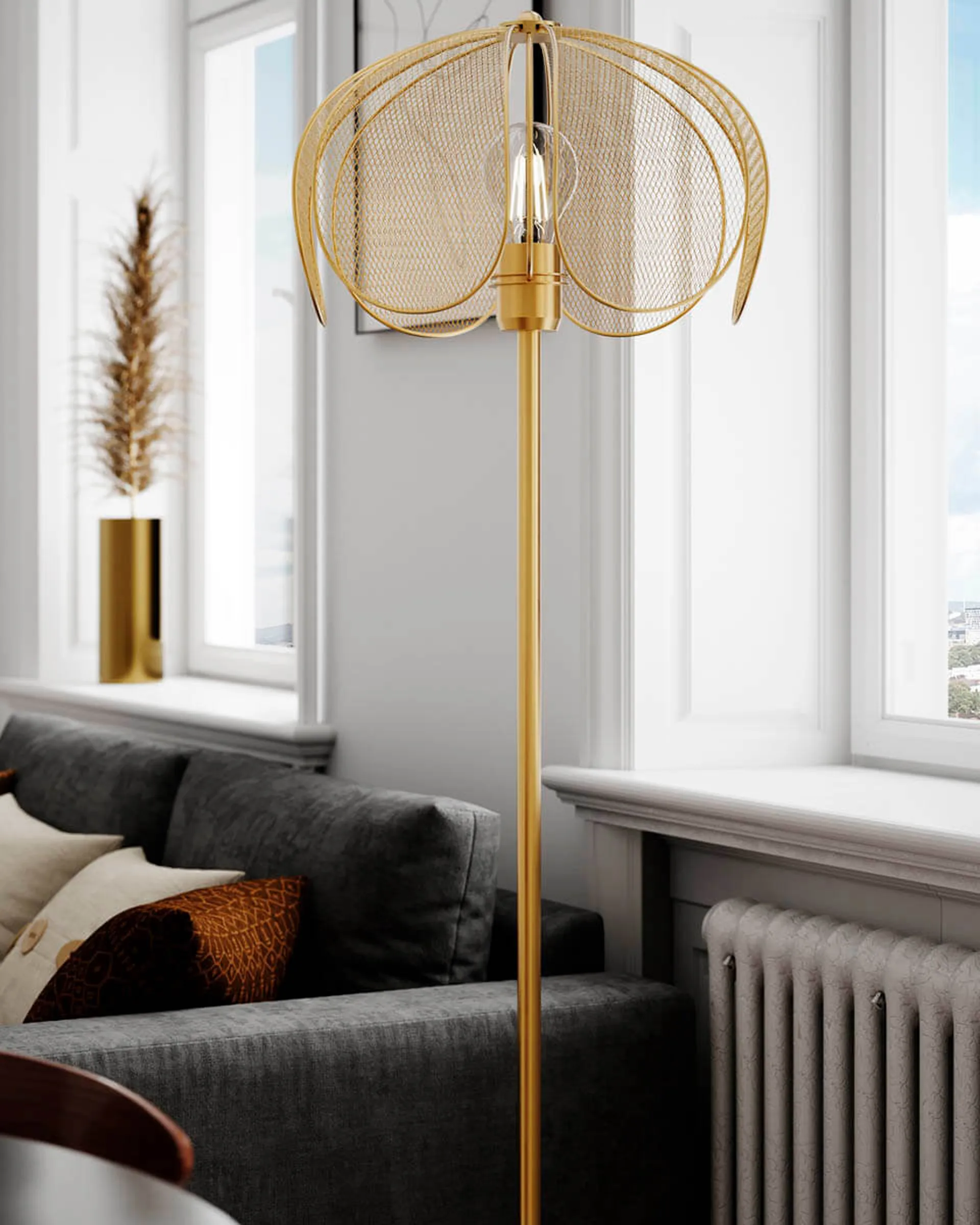 Daisy vloerlamp 150 cm, Matte goud By Rydéns