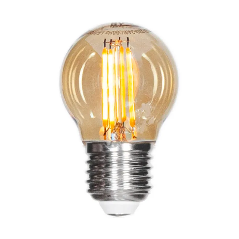 Dimbare LED-filamentlamp bol E27 4W, Amber Ø4,5 cm By Rydéns