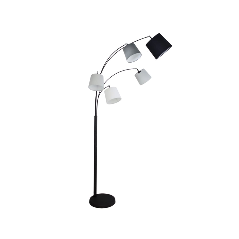 By Rydéns Foggy vloerlamp zandzwart, 5 armen | Scandinavisch Interieur | Vloerlampen | Zwart