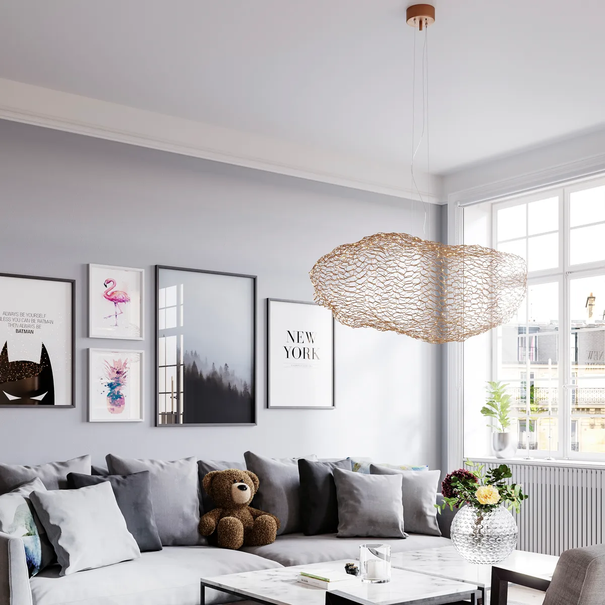 Hayden plafondlamp, Goudkleurig, 76 cm By Rydéns