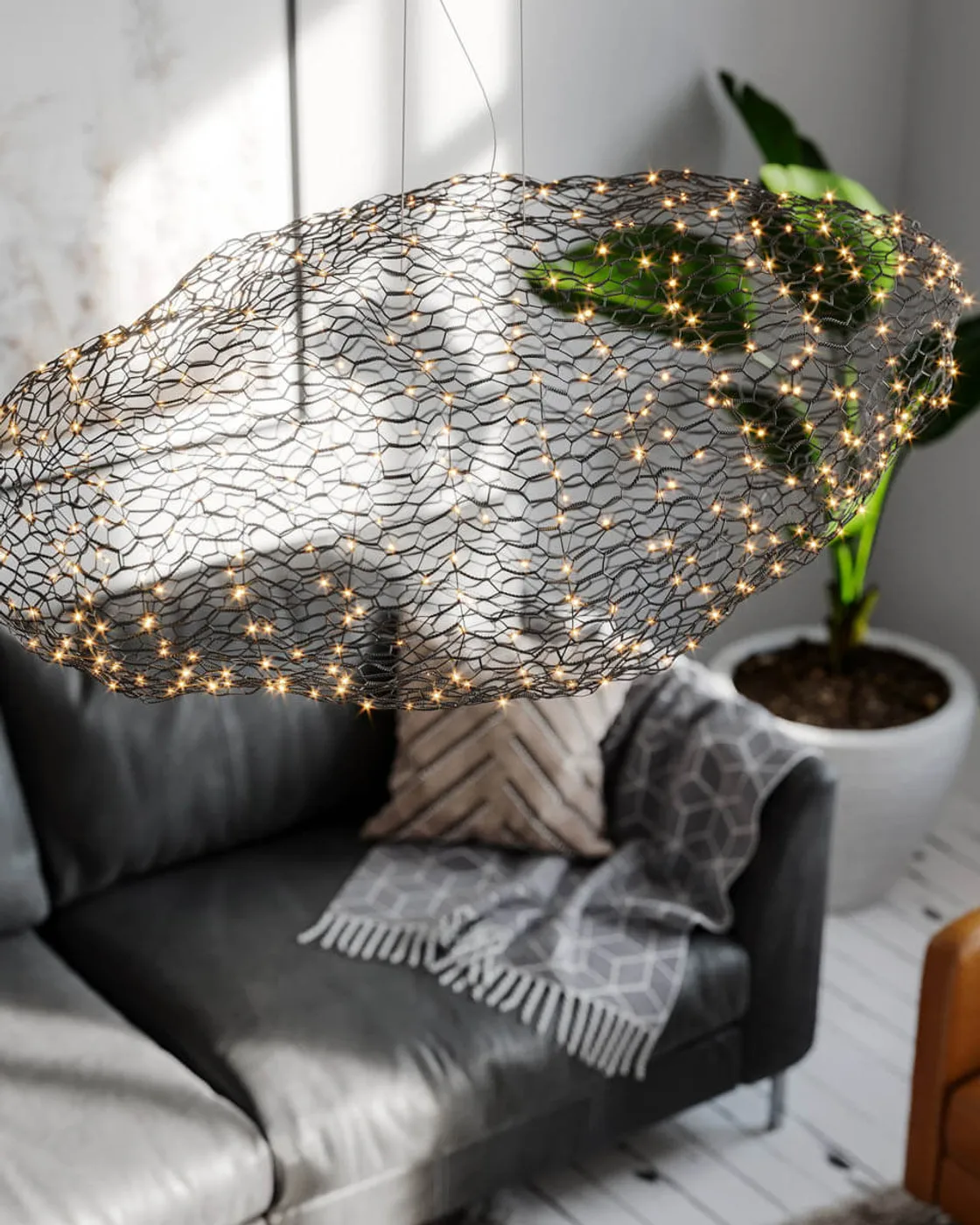 Hayden plafondlamp, Mat zwart, 115 cm By Rydéns