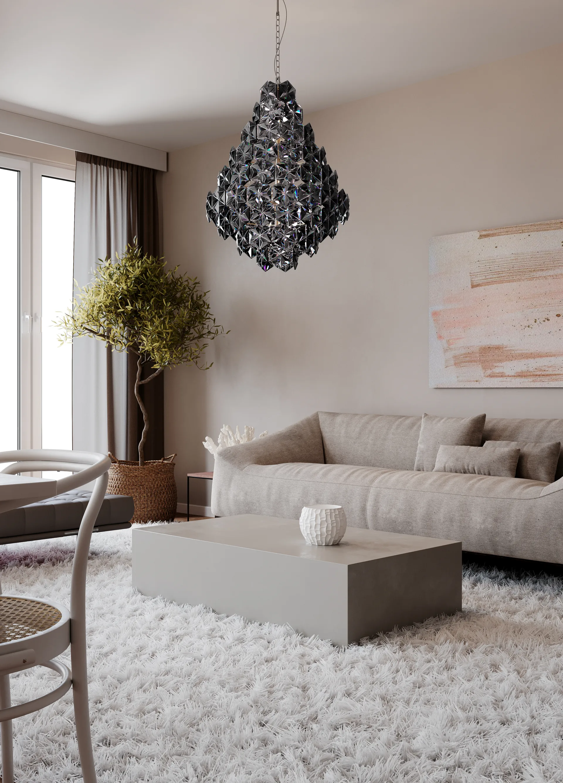 Monarque plafondlamp, Zwart chroom By Rydéns