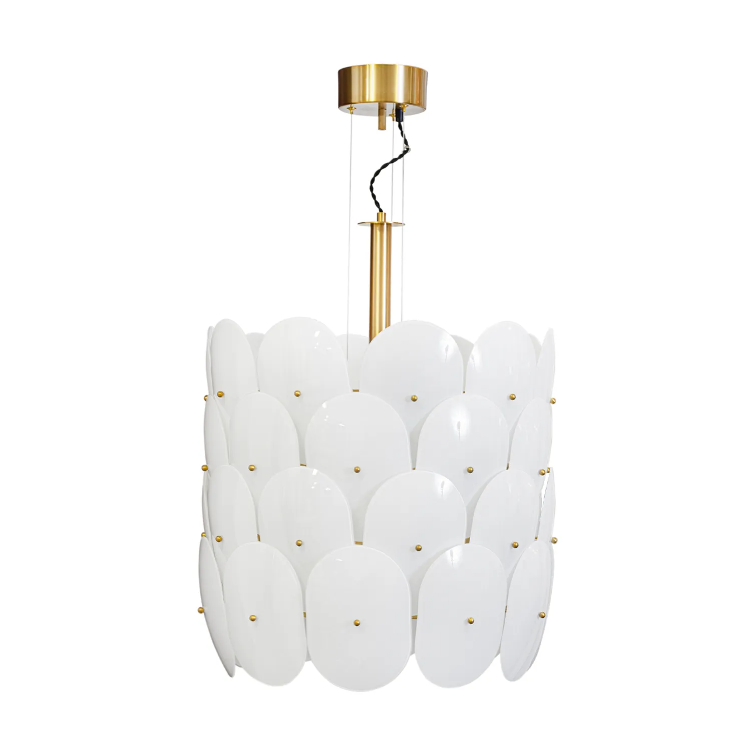 Omlott hanglamp Ø50 cm, Messing-wit By Rydéns