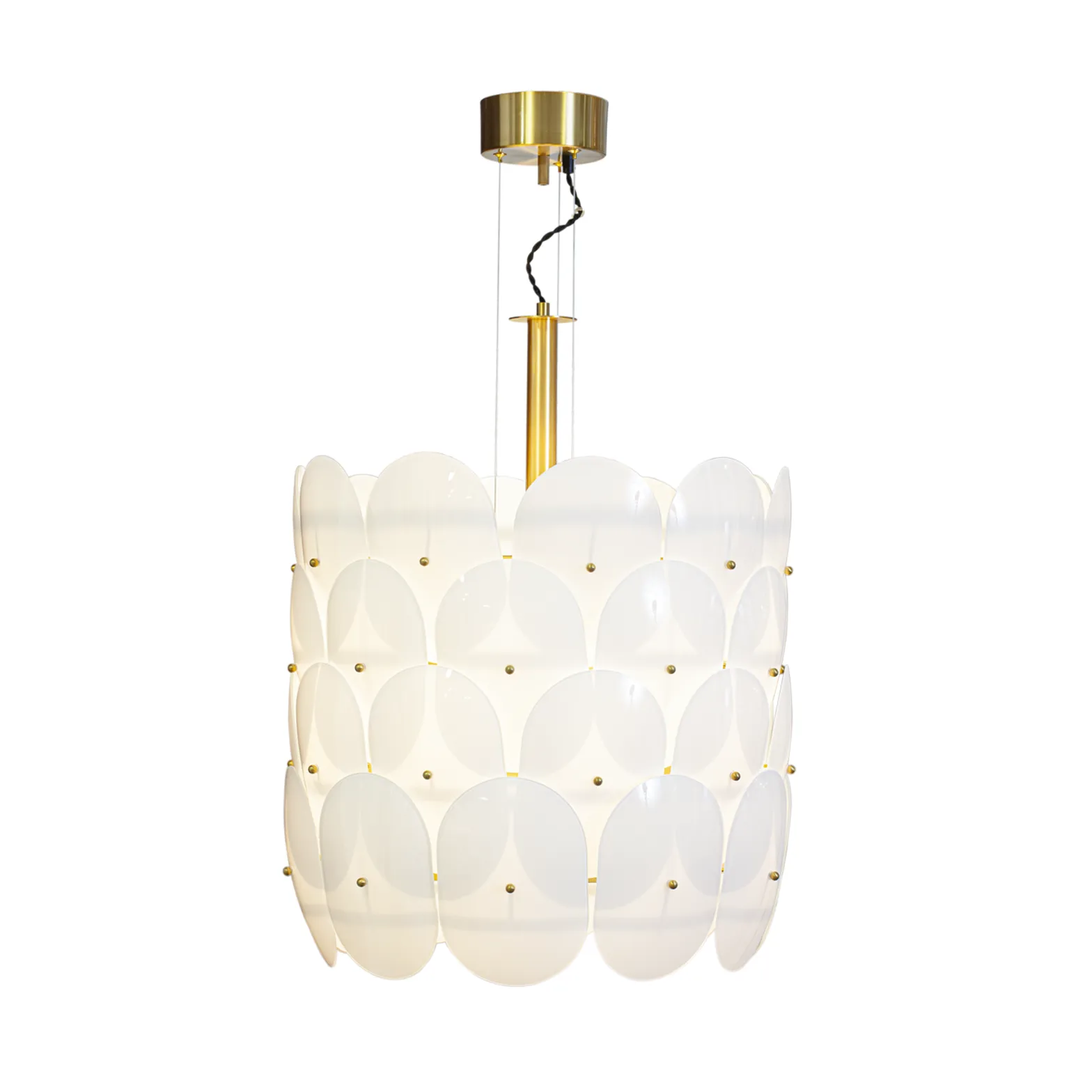 Omlott hanglamp Ø50 cm, Messing-wit By Rydéns