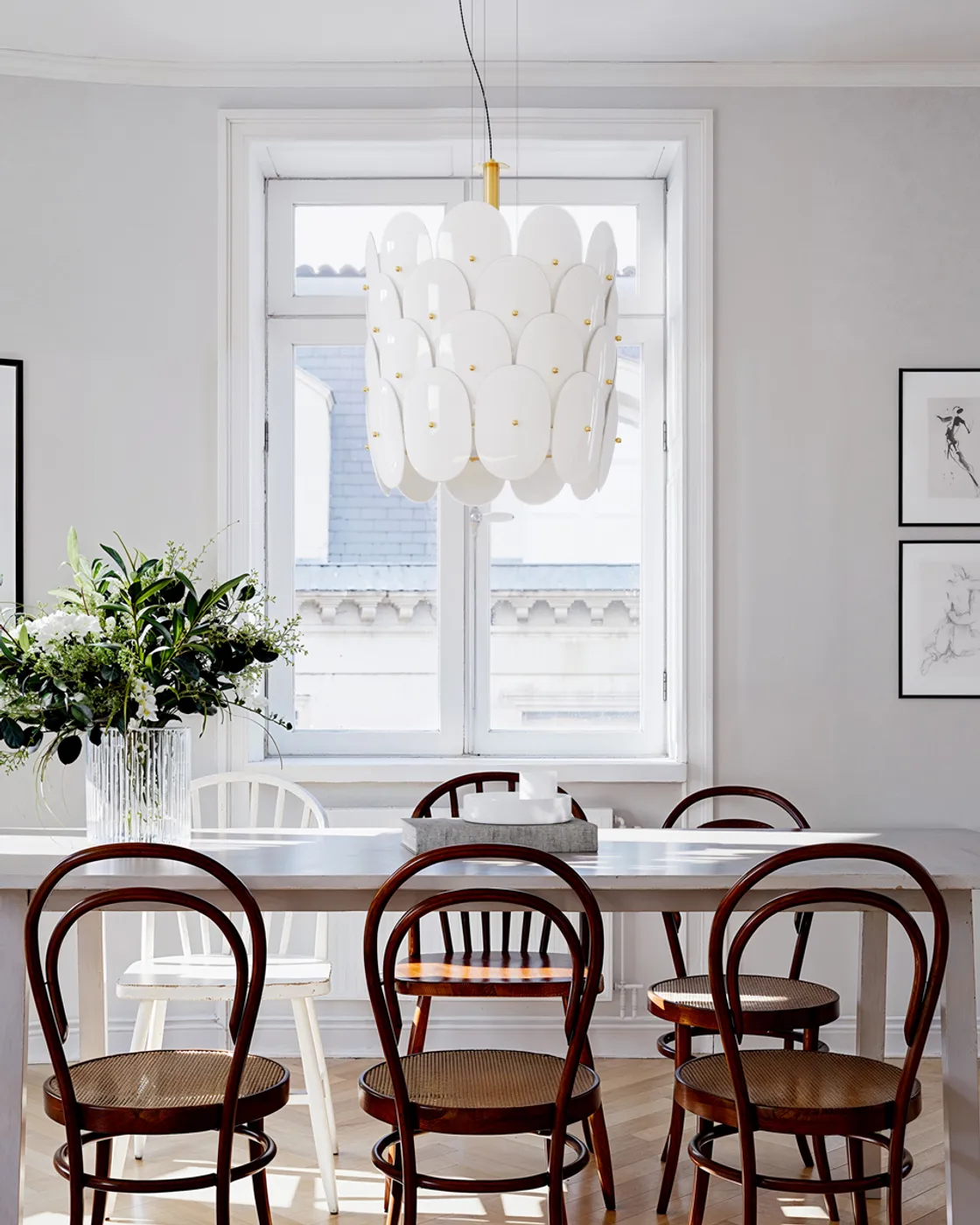 Omlott hanglamp Ø50 cm, Messing-wit By Rydéns