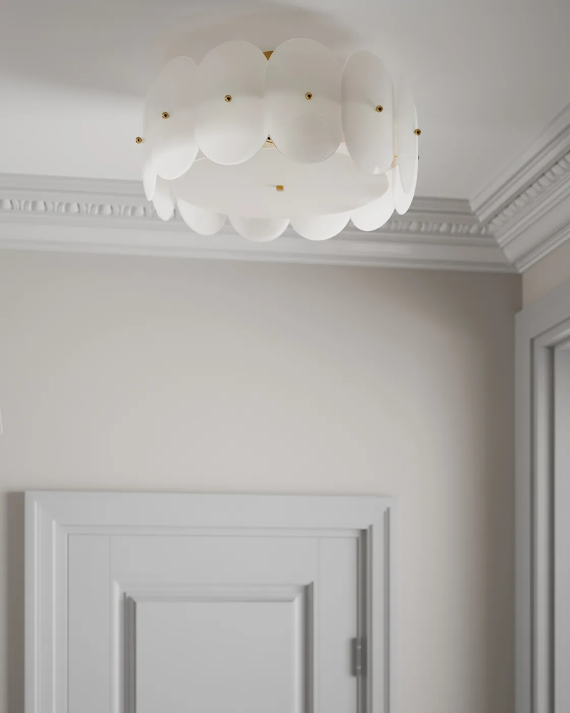 Omlott plafondlamp Ø53 cm, Messing-wit By Rydéns
