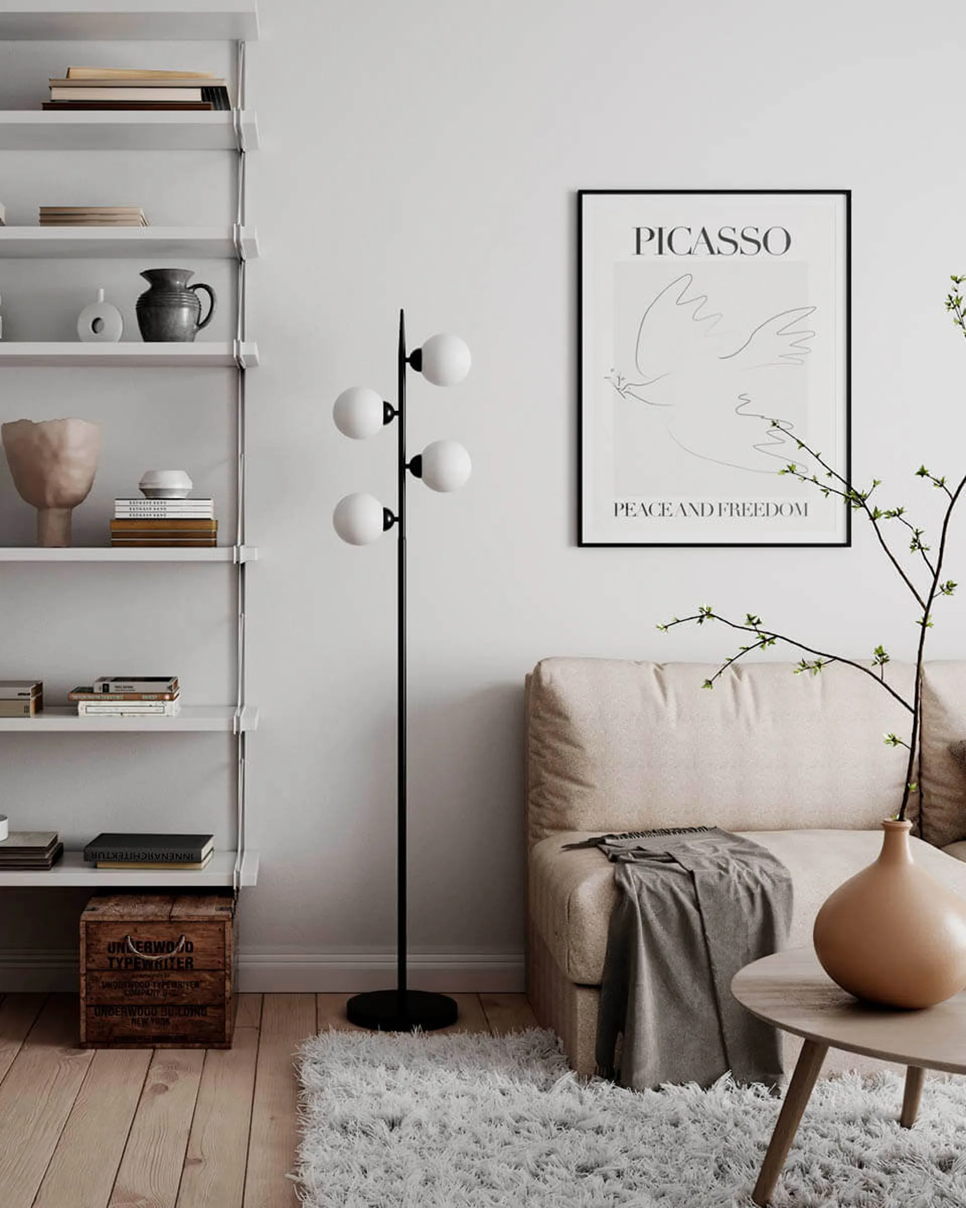 Punto vloerlamp 160 cm, Mat zwart By Rydéns