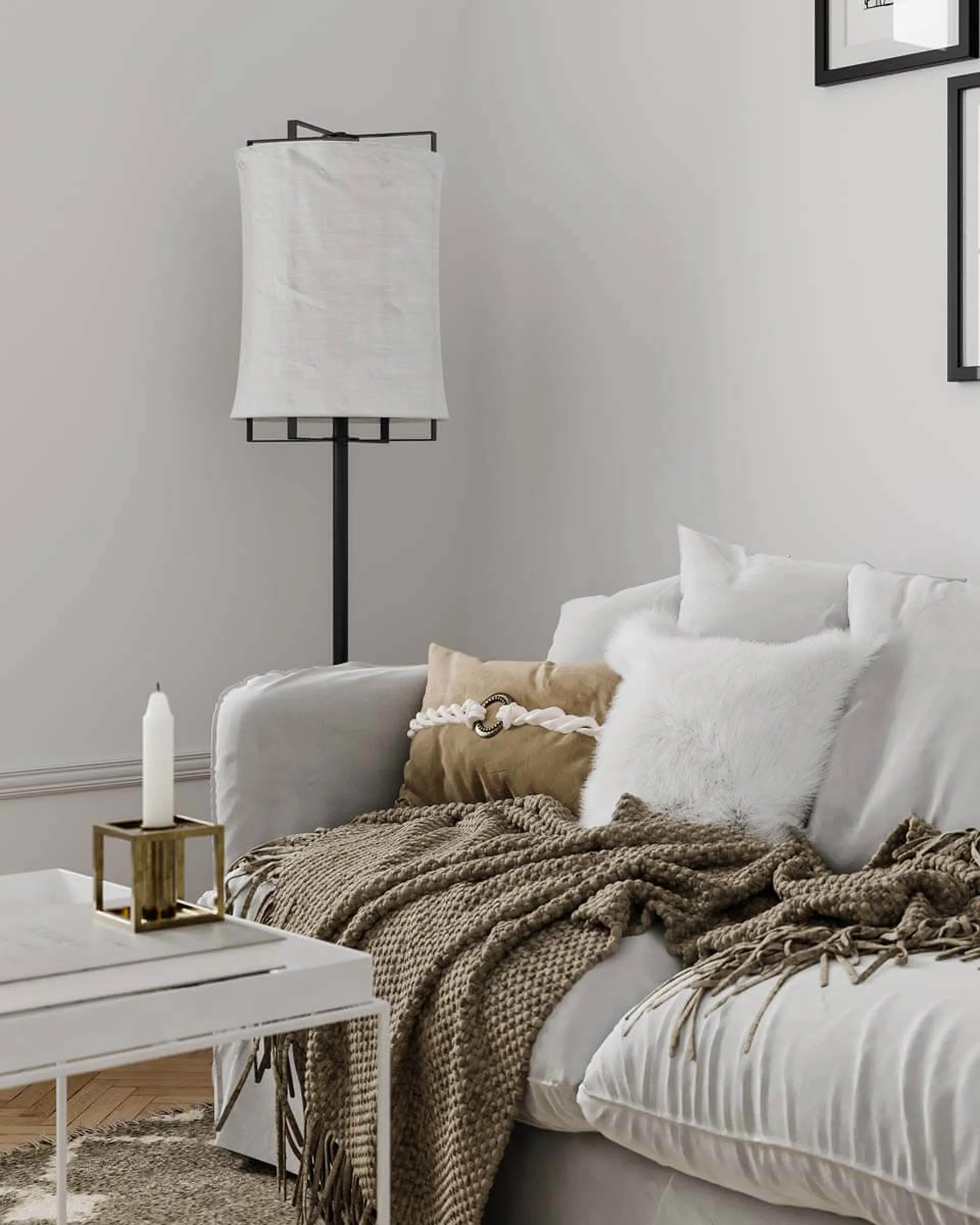 Softy vloerlamp 150 cm, Matwit-matzwart By Rydéns