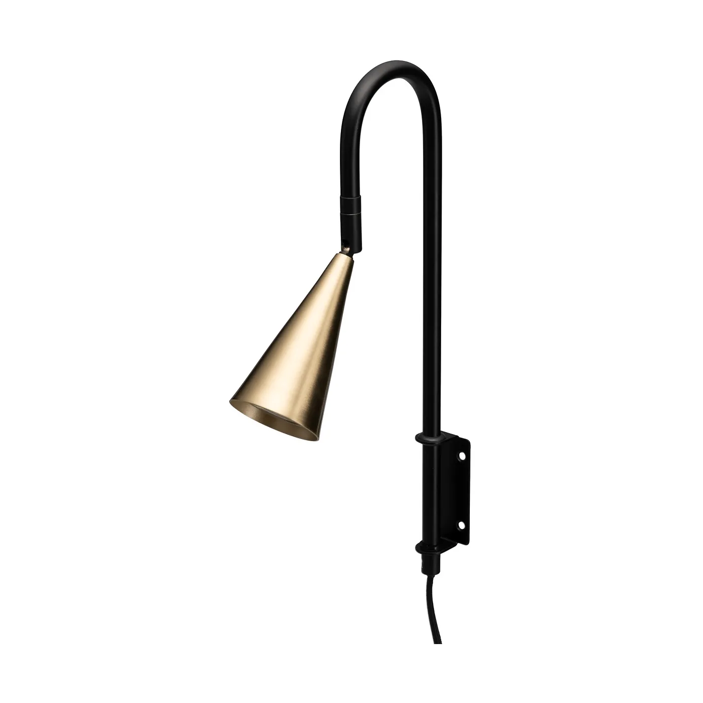 Spline wandlamp, Zwart-messing, 36 cm By Rydéns