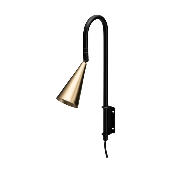 Spline wandlamp - Zwart-messing, 36 cm - By Rydéns