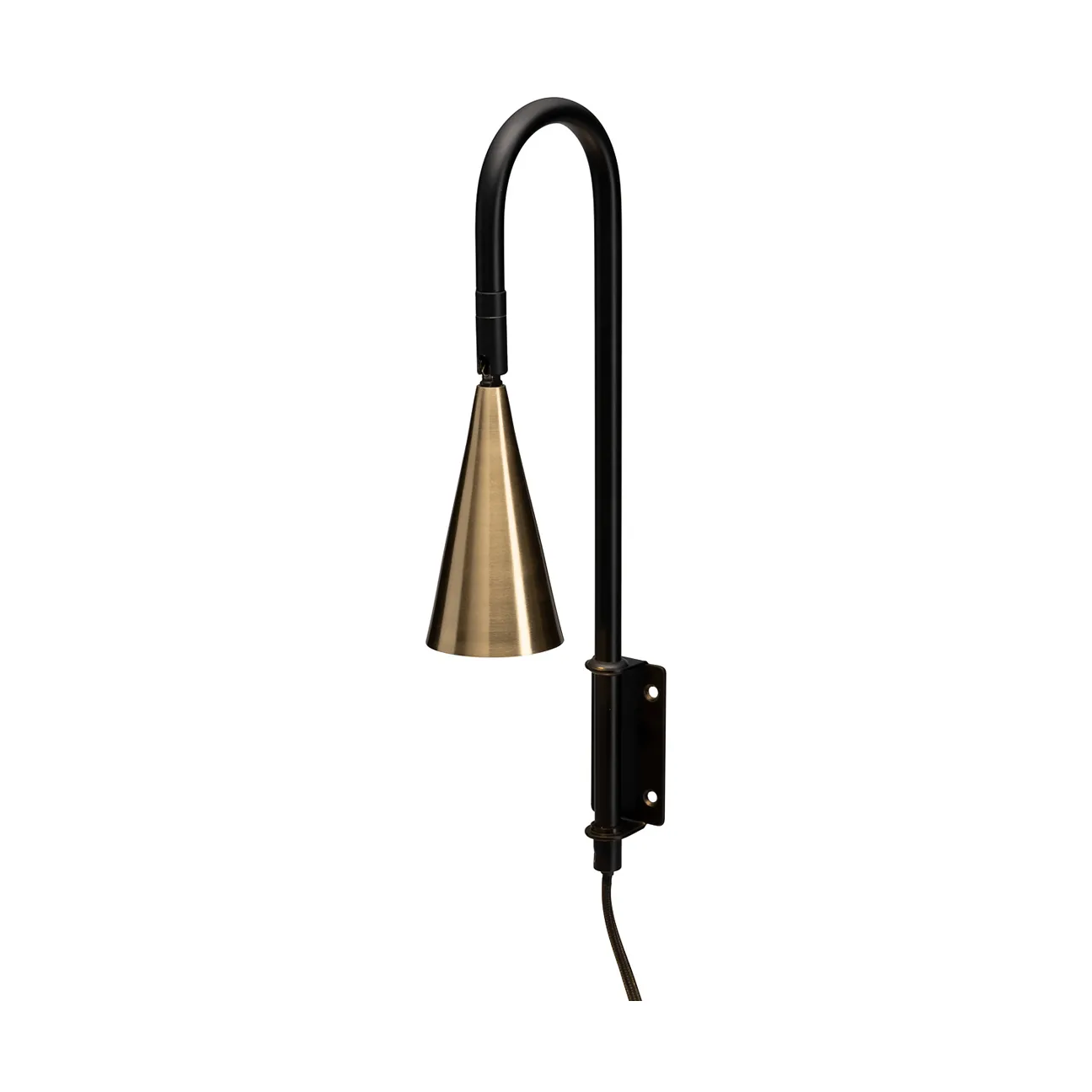 Spline wandlamp, Zwart-messing, 36 cm By Rydéns
