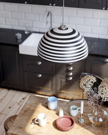 Stripe plafondlamp - Zwart-wit, Ø45 cm - By Rydéns
