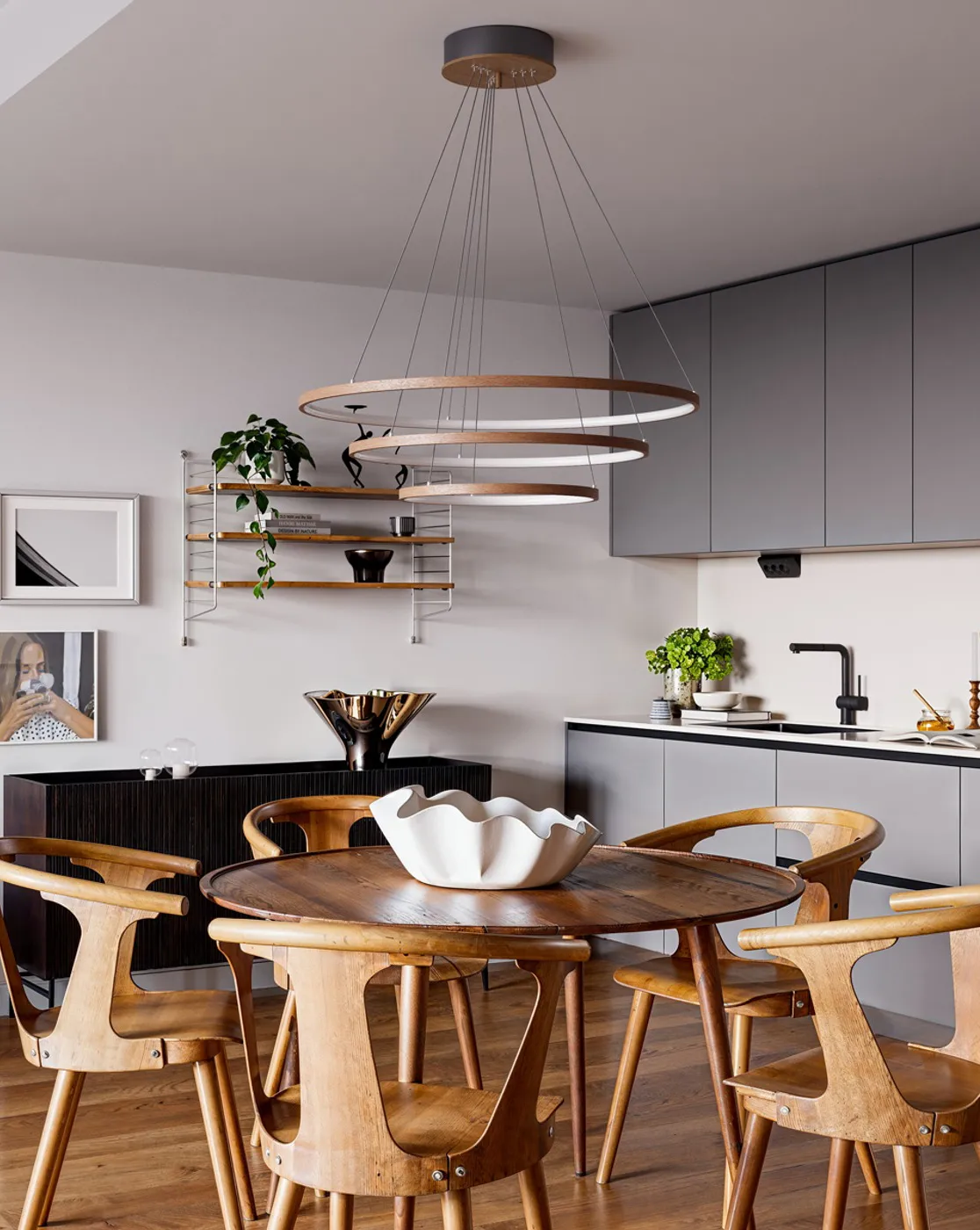 Trione plafondlamp Ø80 cm, Walnoot By Rydéns