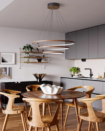 Trione plafondlamp Ø80 cm - Walnoot - By Rydéns